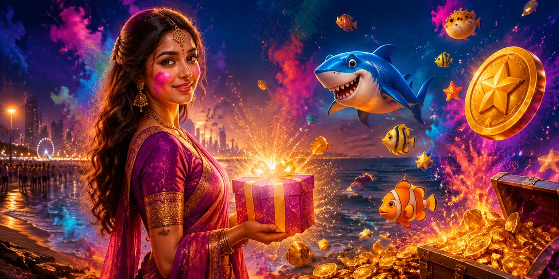 Playing mobile slots during Holi festival celebrations at Chennai Marina Beach
