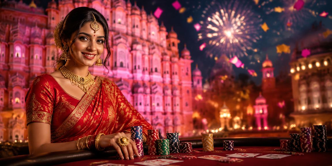 Poker game scene in Jaipur with traditional attire
